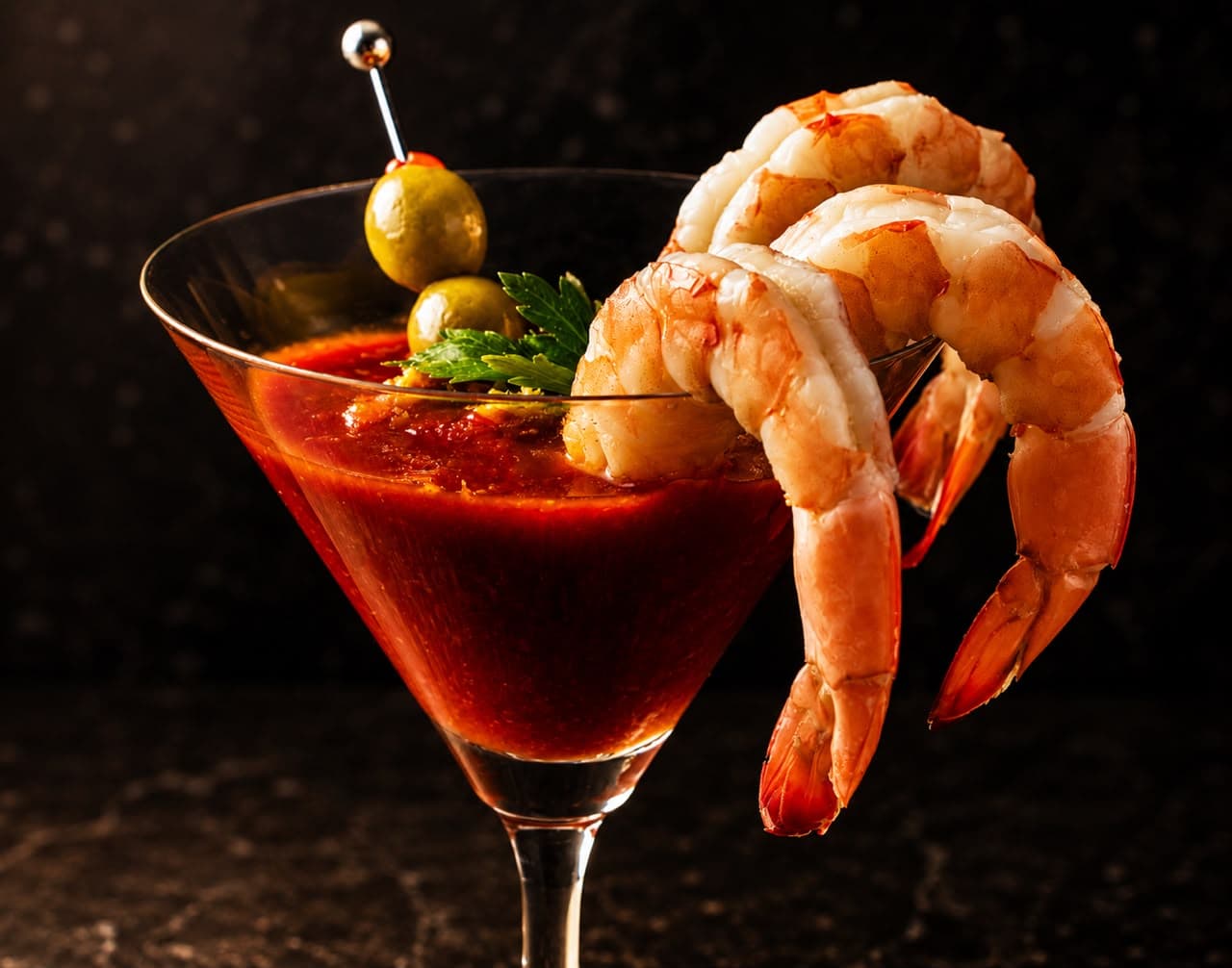 Dirty Martini Shrimp Cocktail